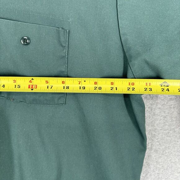 Vintage Dickies Button Up Work Shirt Men XL Green Pockets USA Grunge Distressed - Picture 5 of 13
